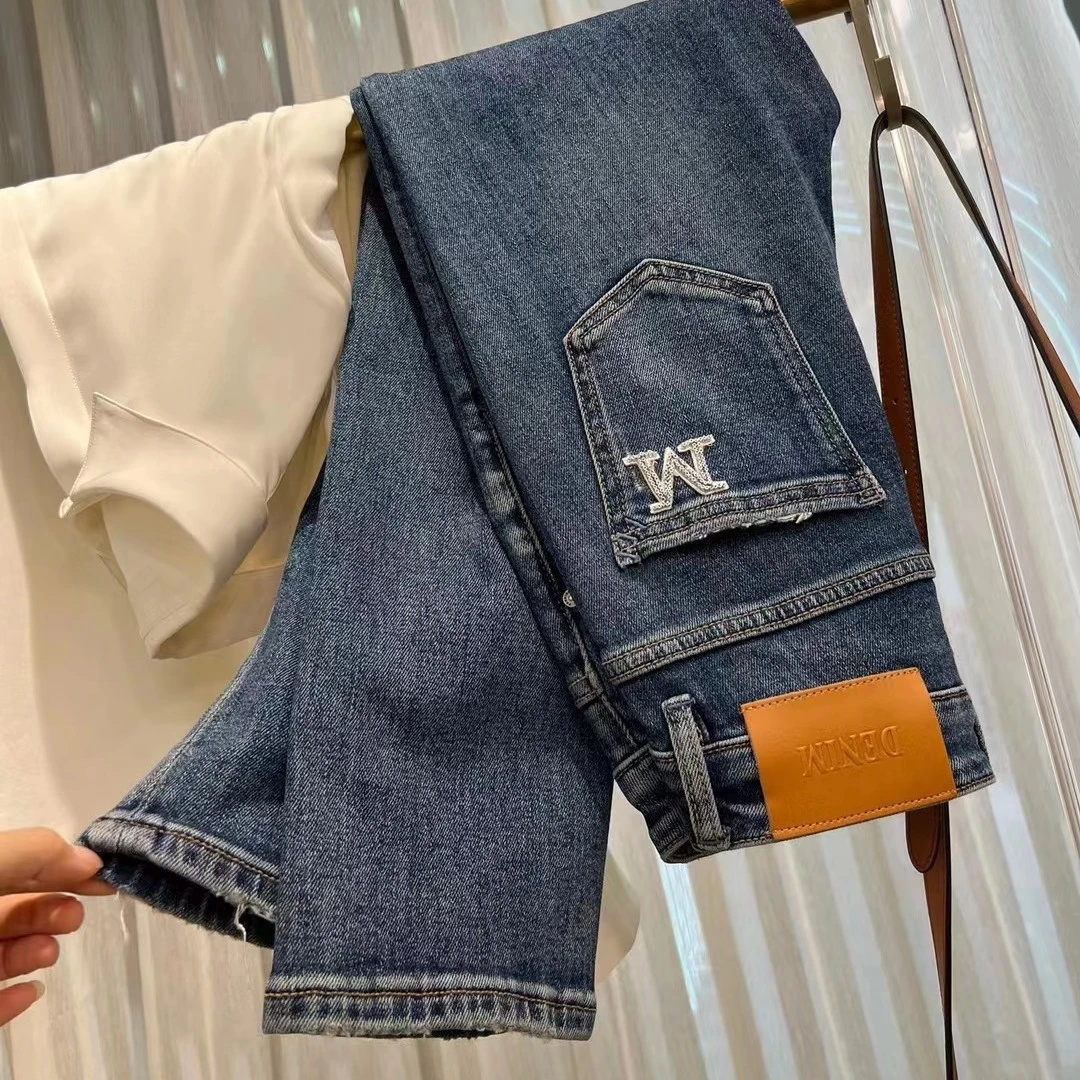 小直筒！裤长91  M1385 口袋字母M 牛仔裤  款号VE142