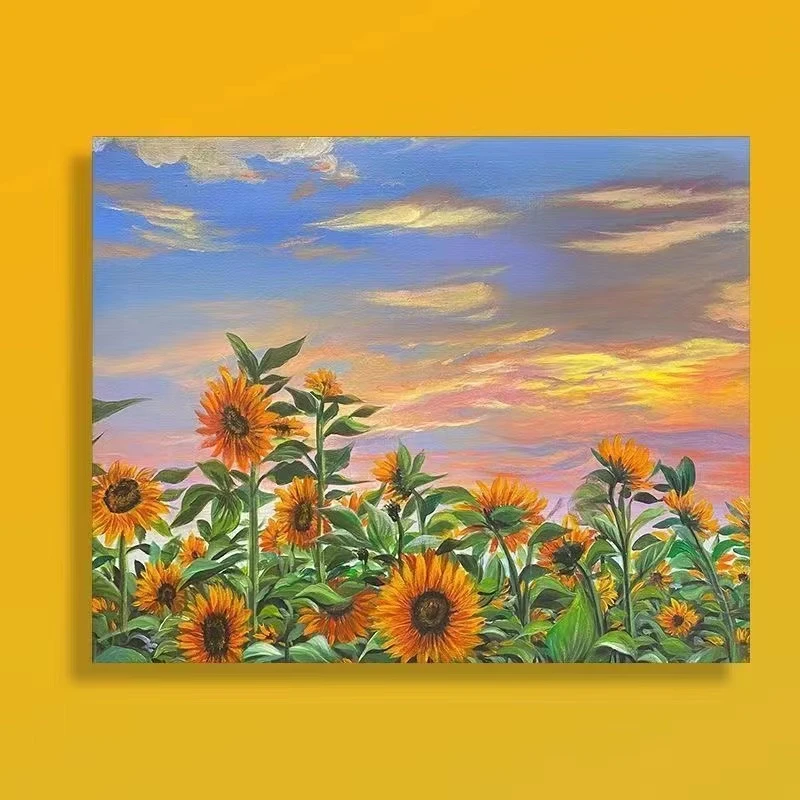 【品格】数字油画diy填色郁金香手工填充装饰画花卉风景涂色画