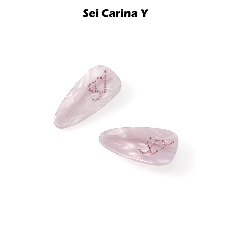 SeiCarinaYlogo烫钻刘海夹发夹女小众时尚创意