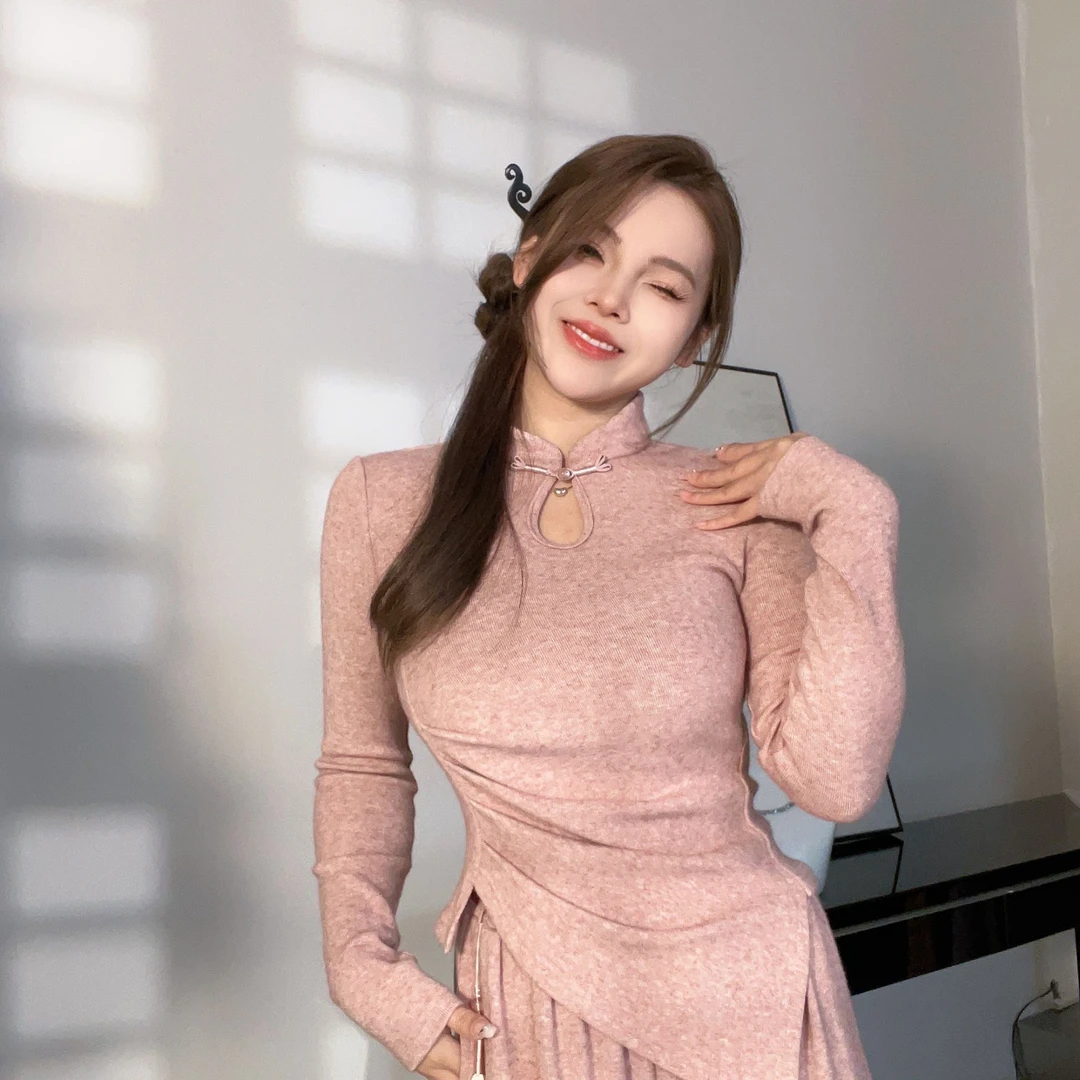 《闻讯-AYU》33XS-2860（游园会）复古新中式立领盘扣上衣+裙裤