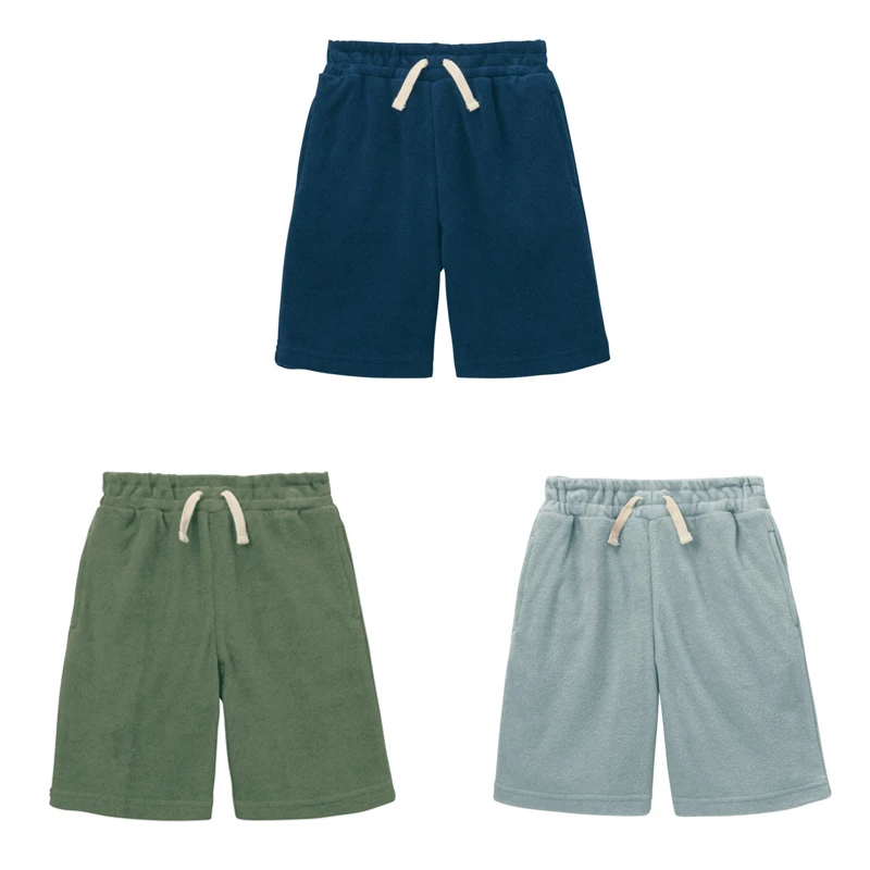 日本出口外贸原单男童宝宝 春秋季透气舒适毛巾布五分裤半裤短裤