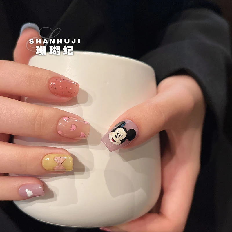 【妙妙屋】 珊瑚纪气质夏日美甲温柔冰透高级显白可爱卡通穿戴甲