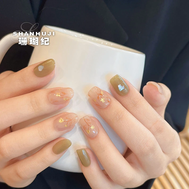 【绿茶】珊瑚纪夏日显白美甲流行气质简约显白温柔裸色冰透穿戴甲