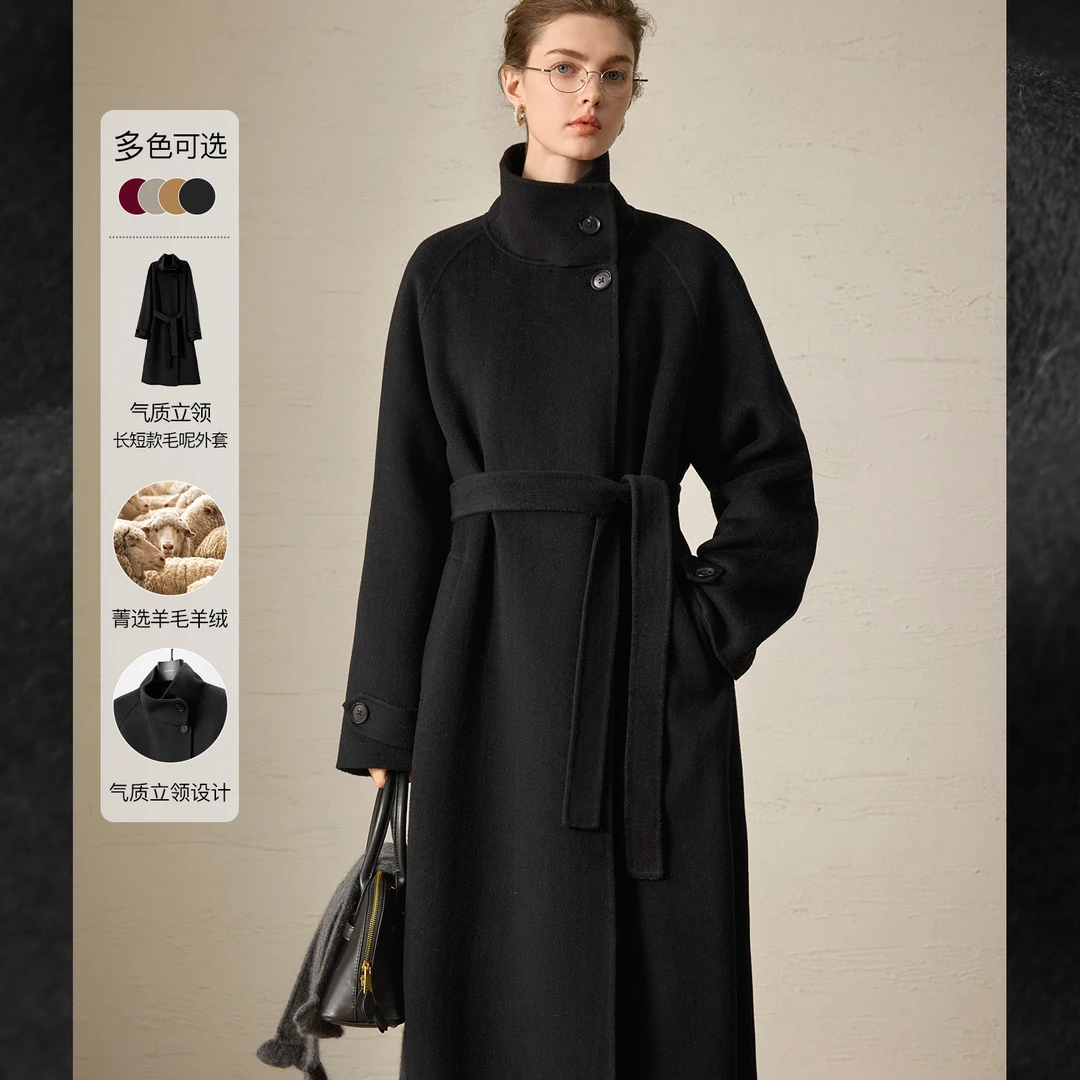 【南瓜谷】赫本大衣~菁选 立领长短款毛呢外套