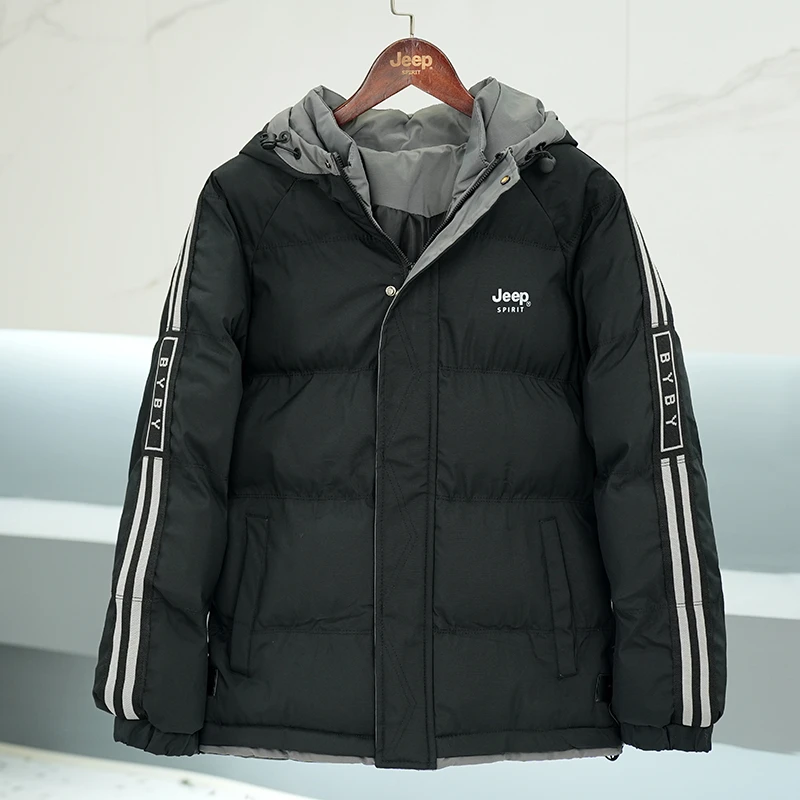 JEEPSPIRIT男士冬季新款休闲连帽棉服外套防风棉衣保暖加厚
