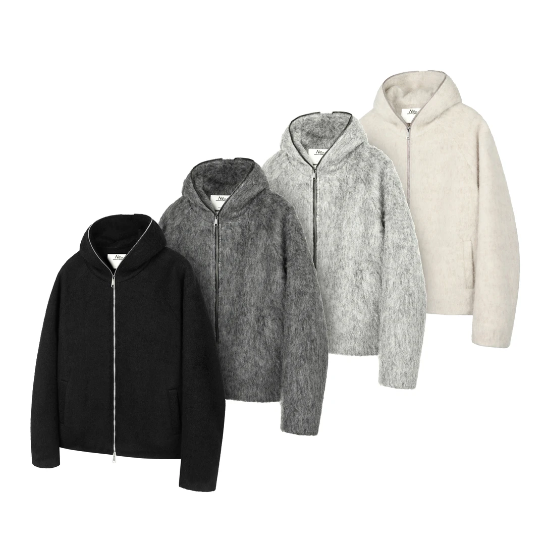 New Decay 23FW  全拉链连帽马海毛毛衣 夹克氛围感外套