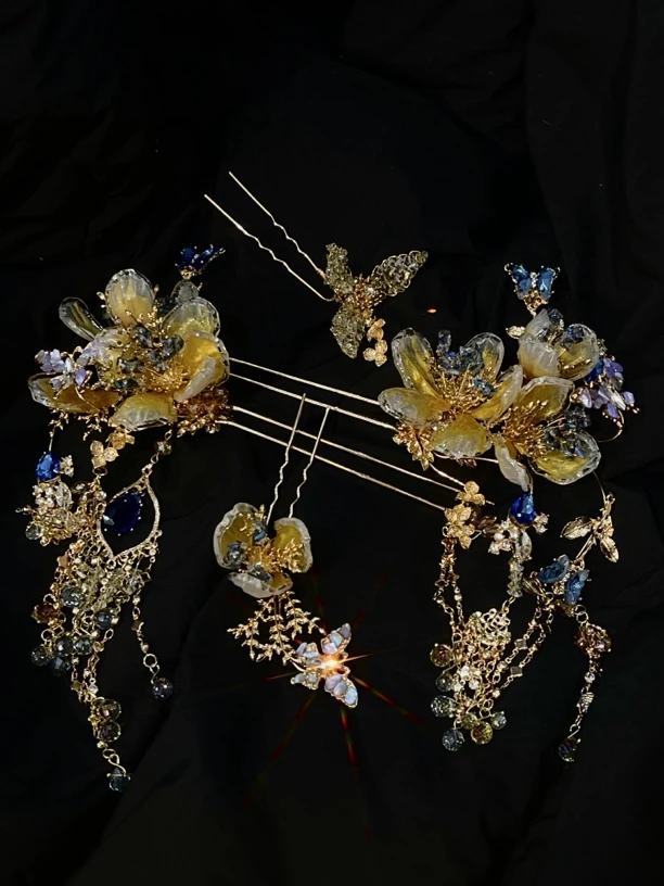 新品定制金色中式秀禾头饰这个HZ1113