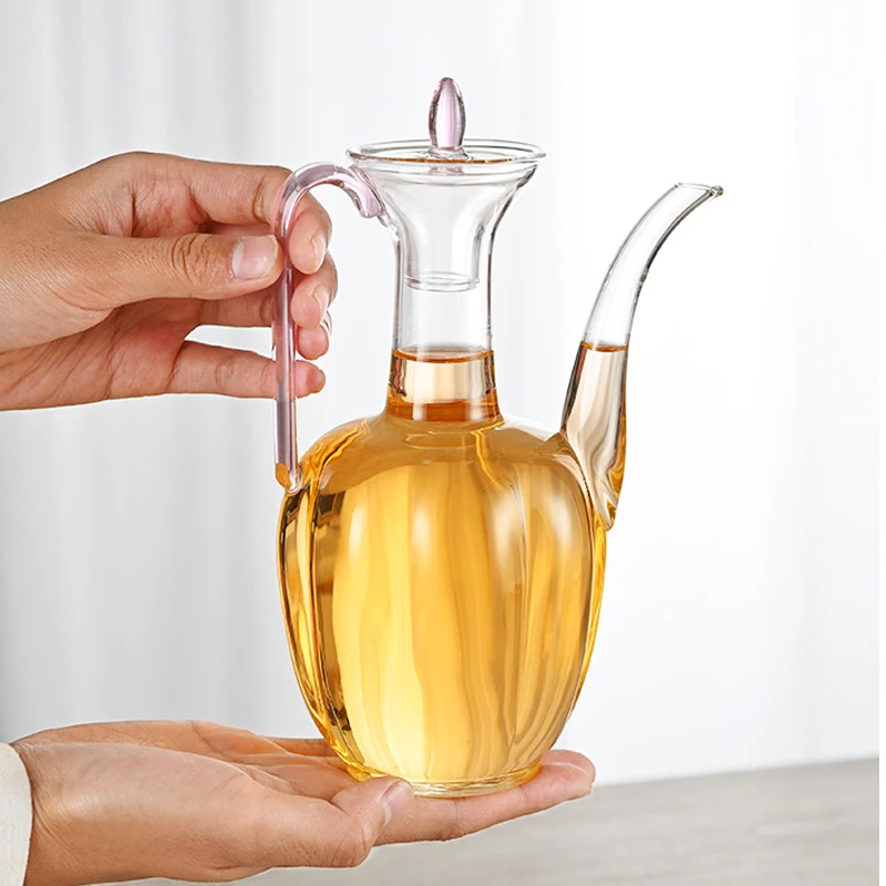 透明老式白酒壶玻璃热酒壶大容量倒酒壶分酒器中式家用酒瓶装酒壶