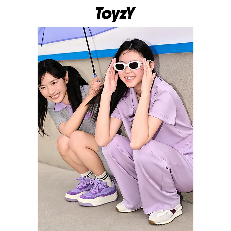 ToyzY夏新款莫代尔空气层尤莱特紫色短袖连帽卫衣ZC34260240