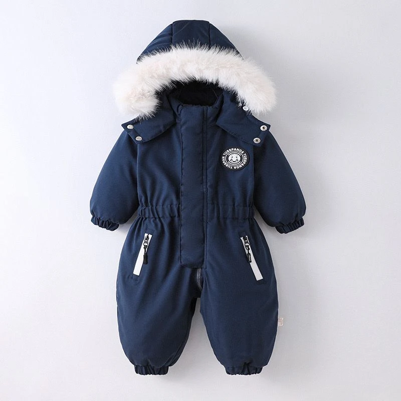 巴拉拉吧婴幼儿童宝宝滑雪服男女童服袄新生儿爬连体衣冬季外出