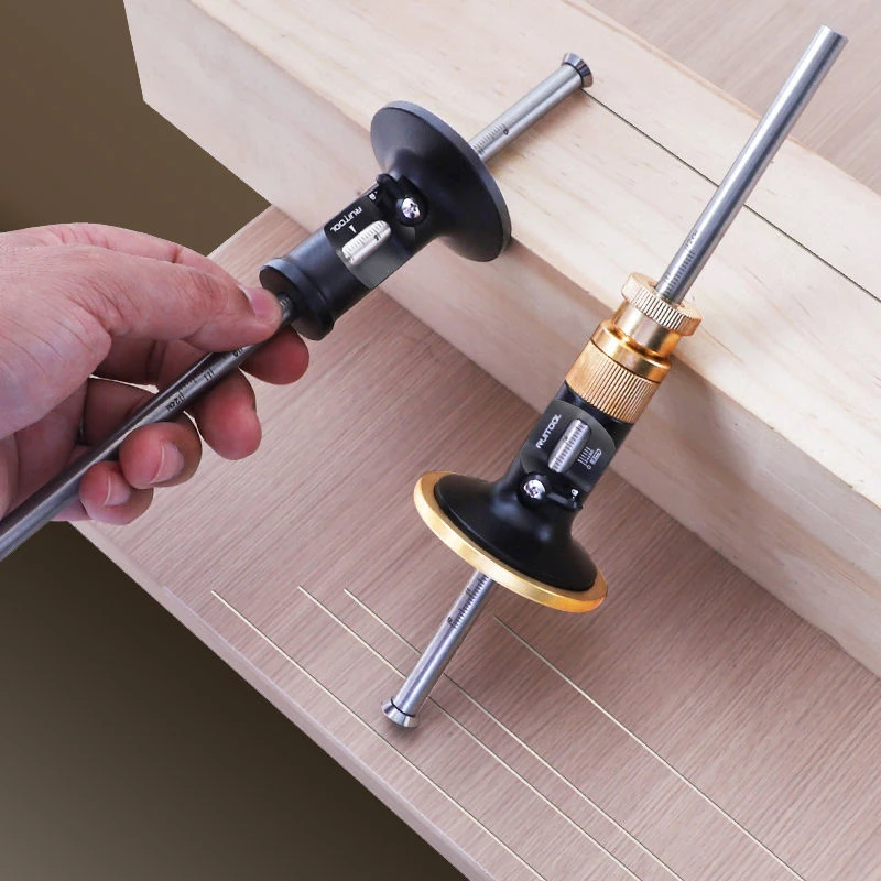 木工欧式划线器测量平行划线手工划规高精度微调榫眼工具测量