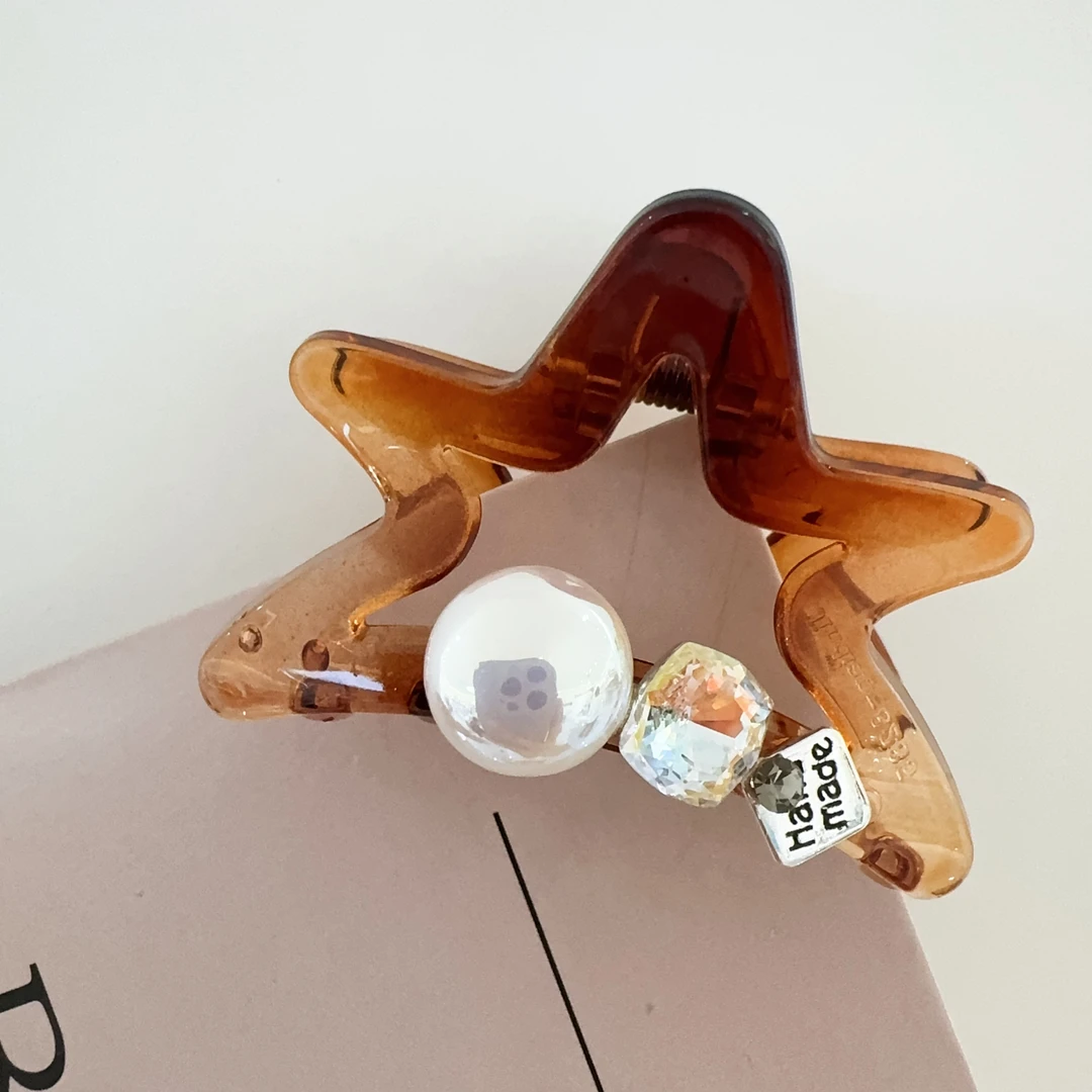 法式简约百搭ins气质发夹珠珠五星抓夹发饰头饰饰品S25