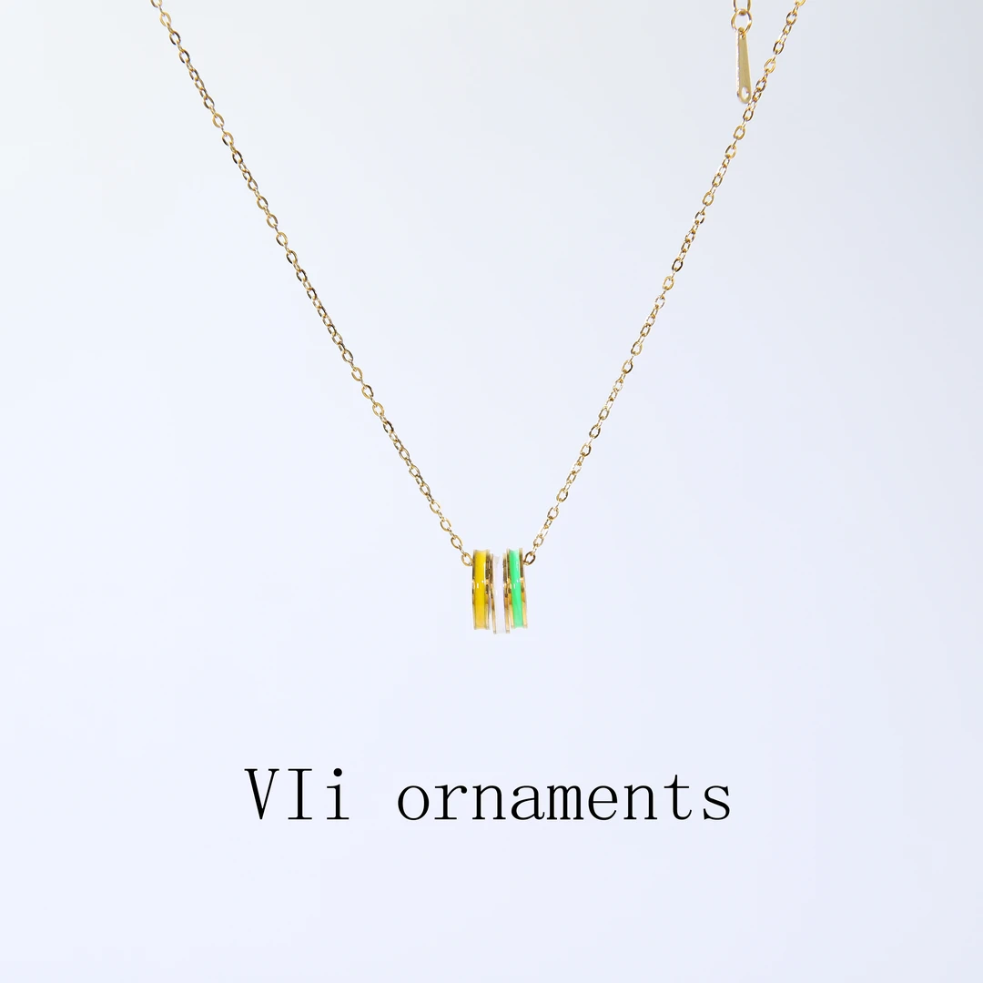 钛钢项链 【时尚三环】小众简约彩色精致 轻奢休闲三彩气质锁骨项链