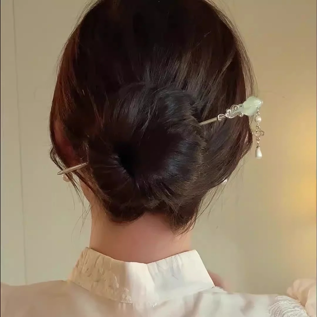 马面裙配饰发簪汉服头饰后脑勺盘发古风簪子新中式流苏步摇发饰女