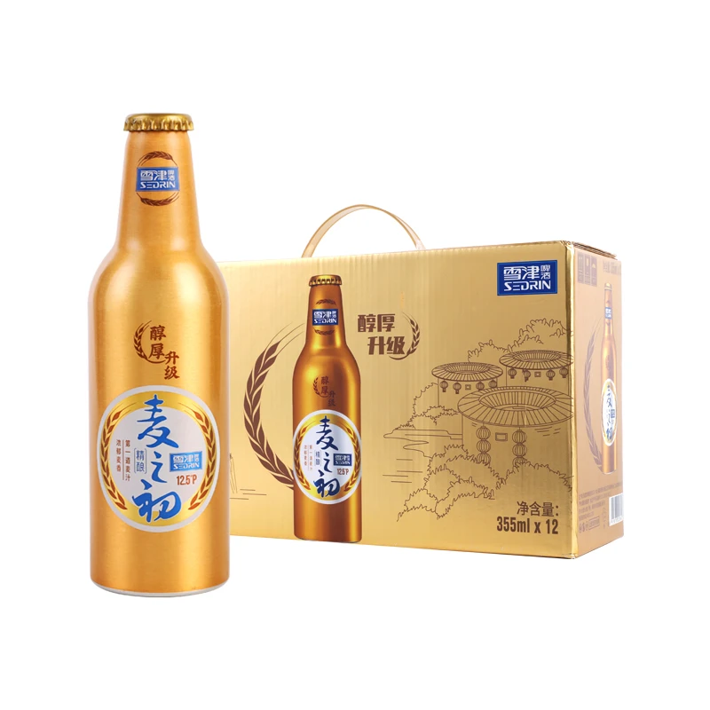 雪津麦之初啤酒铝罐礼盒啤酒精酿铝瓶装啤酒整箱小瓶装355ML*12瓶