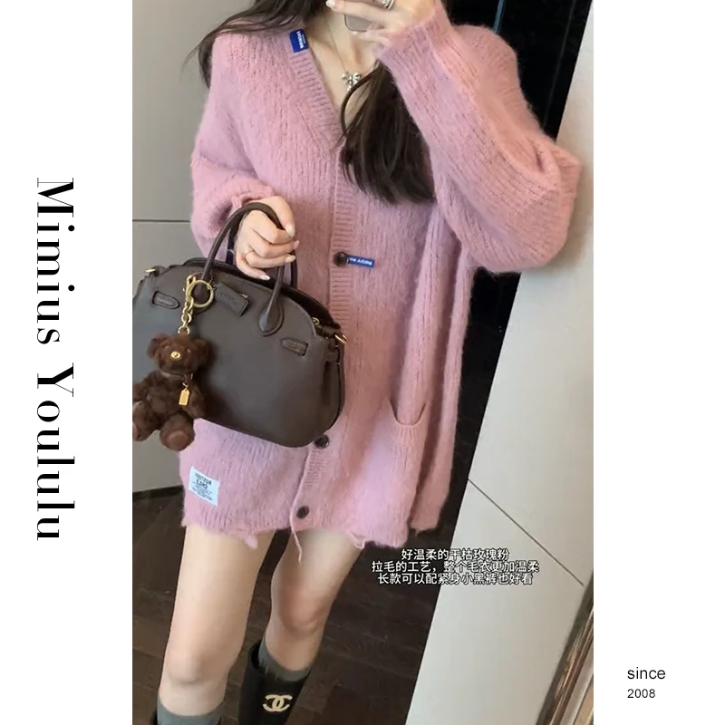【mimius】B游鹿鹿 粉黛~慵懒宽松羊毛毛衣 WF08137