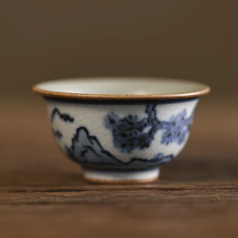 【小田甄陶】山水-朴云堂-小杯-15CC（朴杯0181）