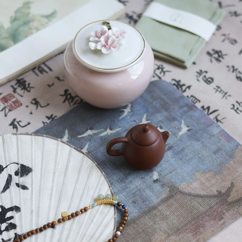 【小田甄陶】人文茶道器具茶周边茶空间茶叶罐（珠串0472）