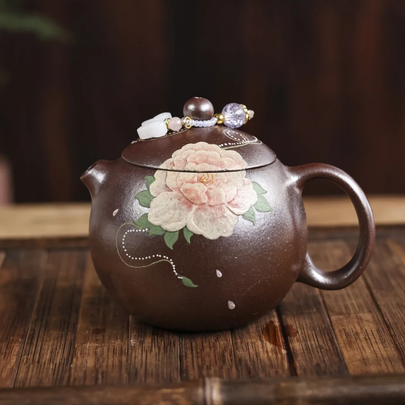 【小田甄陶】牡丹-观羽柴烧-西施壶-140CC（观羽0003）