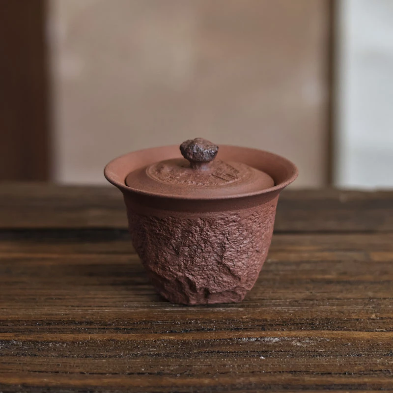 【小田甄陶】岩趣-黄丽君-石言盖碗（J黄丽君019）