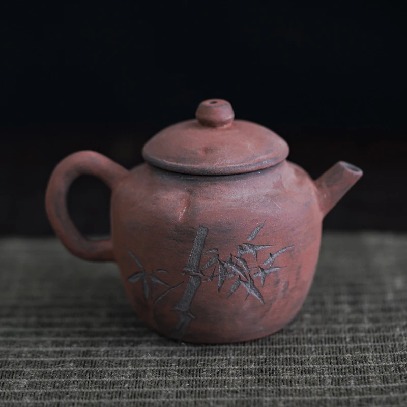 【小田甄陶】新款12号-梵山枢院-竹叶紫砂壶（梵山S0137）