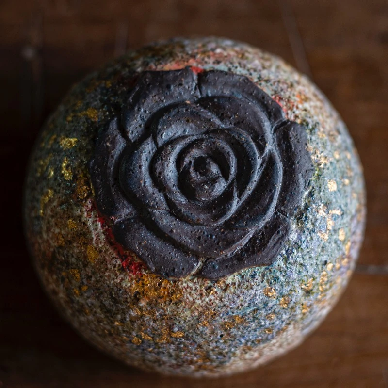 【小田甄陶】七彩-高越-禅定杯底花朵雕刻杯-100CC（高越S0108）