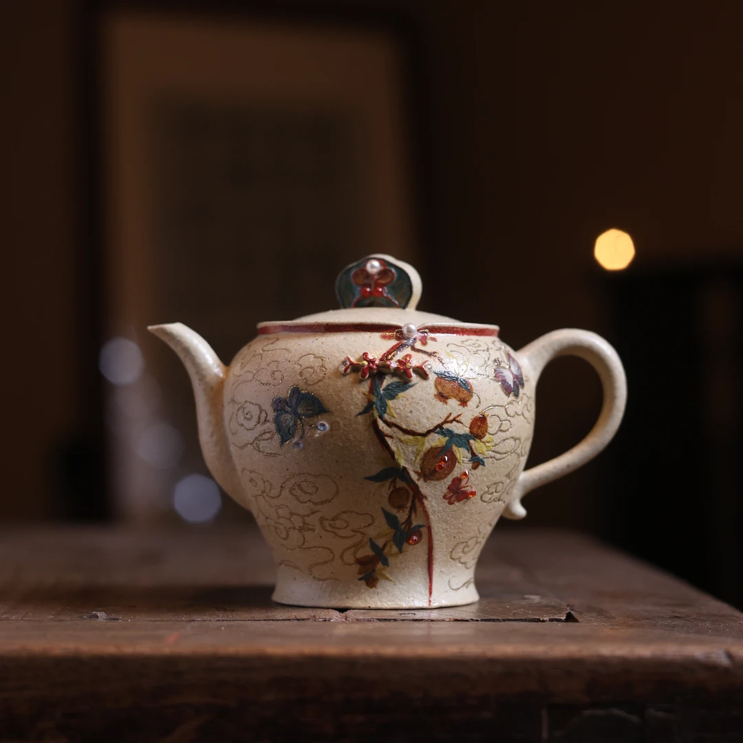 【小田甄陶】香云纱-观羽柴烧-壶-140CC（观羽0451）