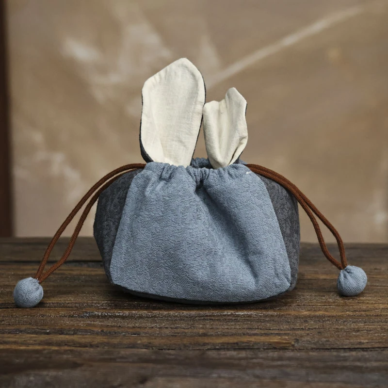 【小田甄陶】兔耳包(蓝)大号（慢蓝S0046）