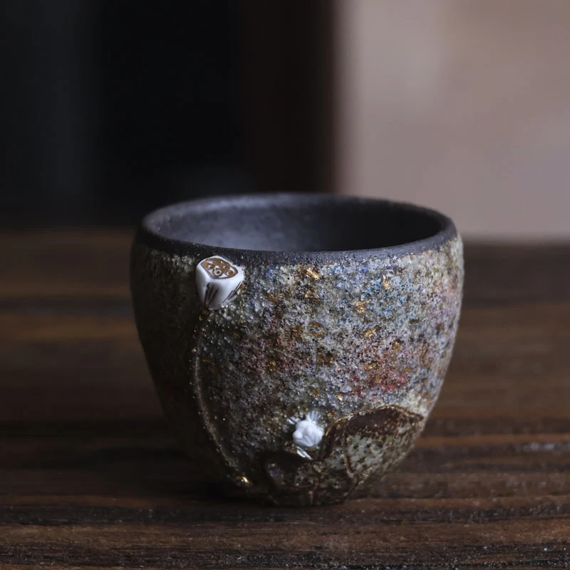【交个朋友专属】七彩-高越-手捏花朵蟹杯-80CC（高越S0077）