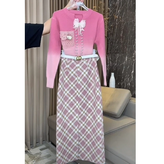 芙娜妮轻奢秋季新款法式优雅气质套装复古显瘦名媛女装F2431875