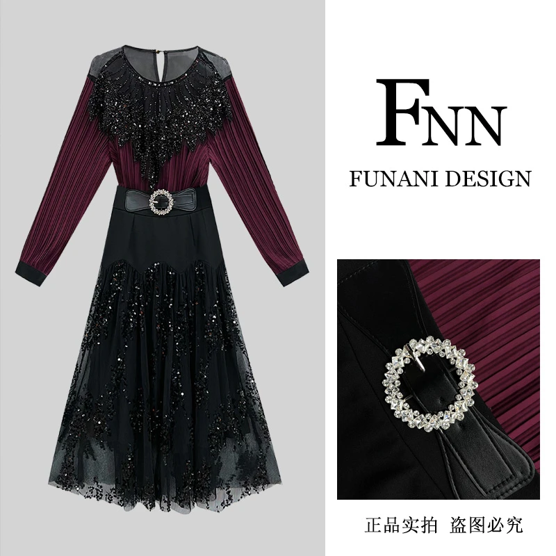 芙娜妮秋冬独特绝美套装重工时尚气质女装轻奢高档两件套F2432235