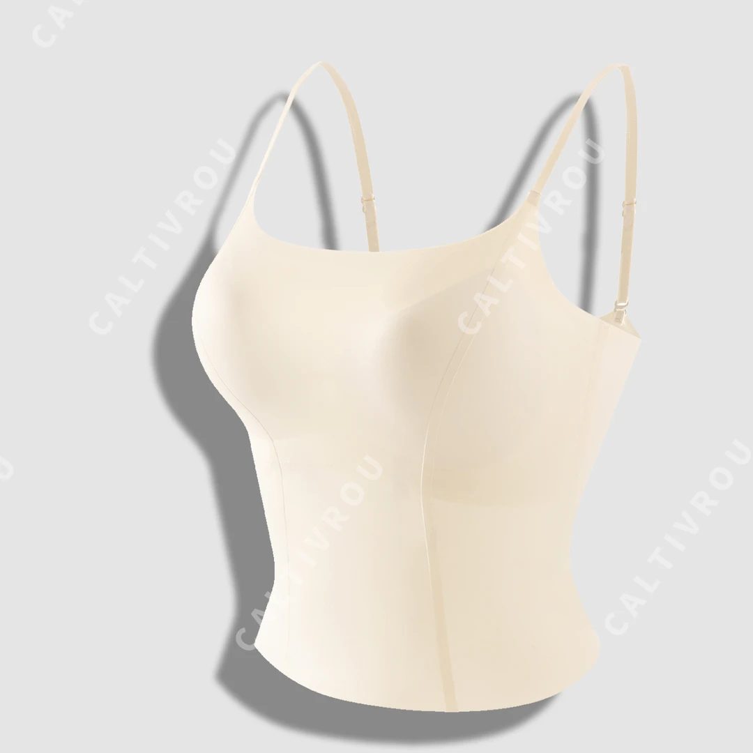 极简二合一~背心女高级内搭内衣美背-A006-Y8648