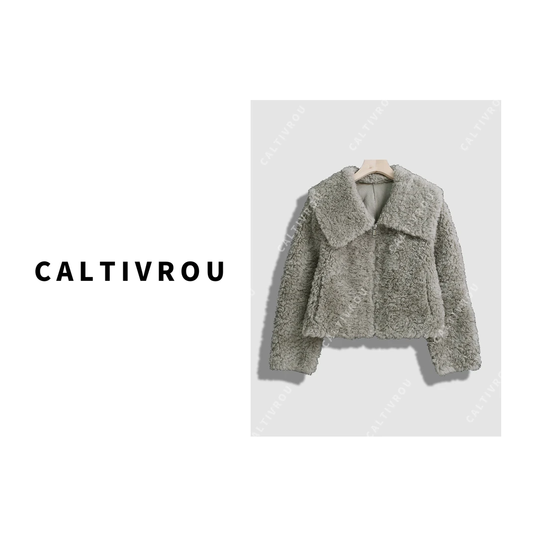 Caltivrou浪漫琦想~时髦大翻领气质百搭外套-Y14188