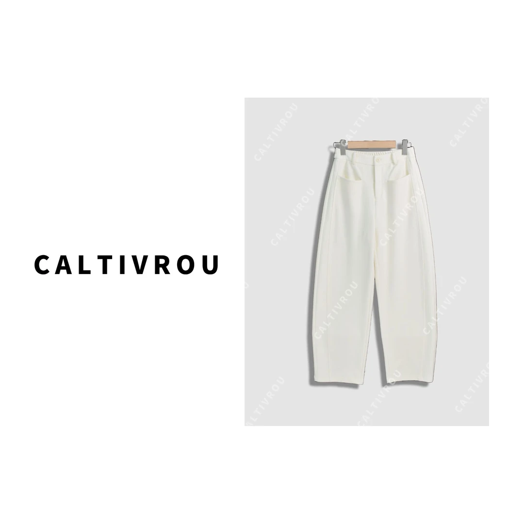 Caltivrou【可机洗】~显瘦休闲裤高腰微弯刀裤K13226-X