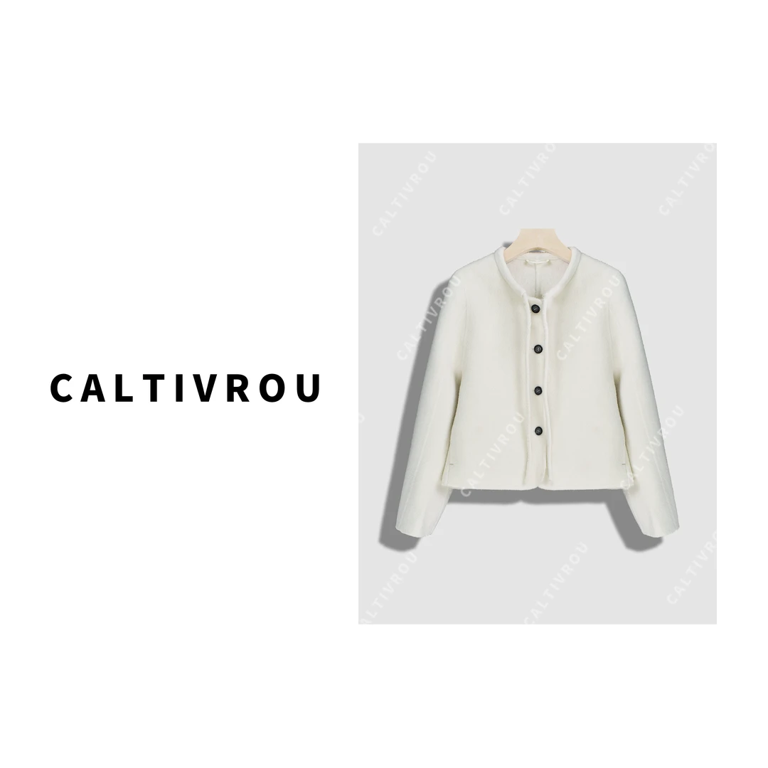 Caltivrou【断码现货】双面呢大衣女气质毛呢短外套Y13123-X