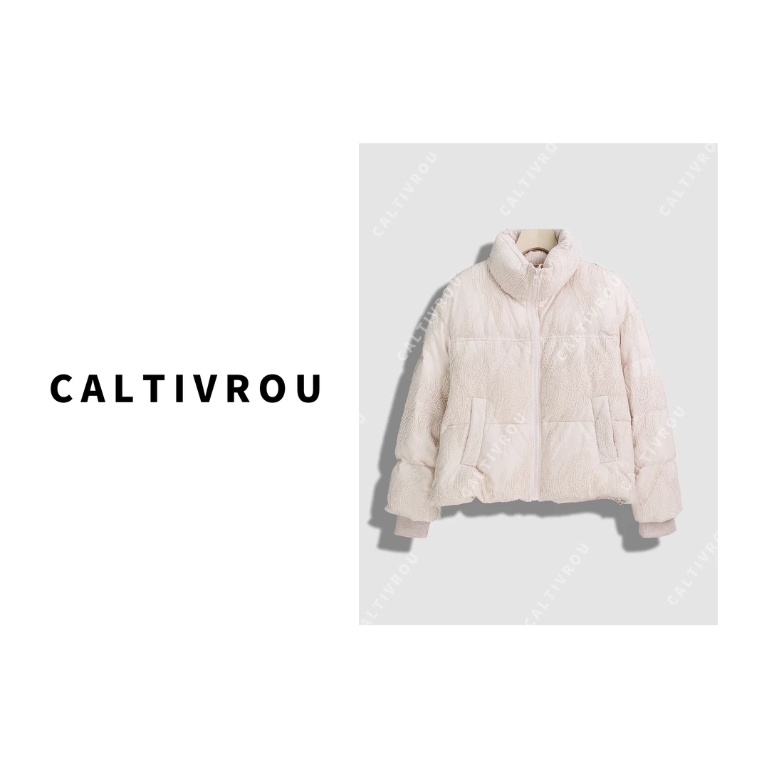 Caltivrou繁星旧信~时髦精致提花百搭羽绒服-Y14281