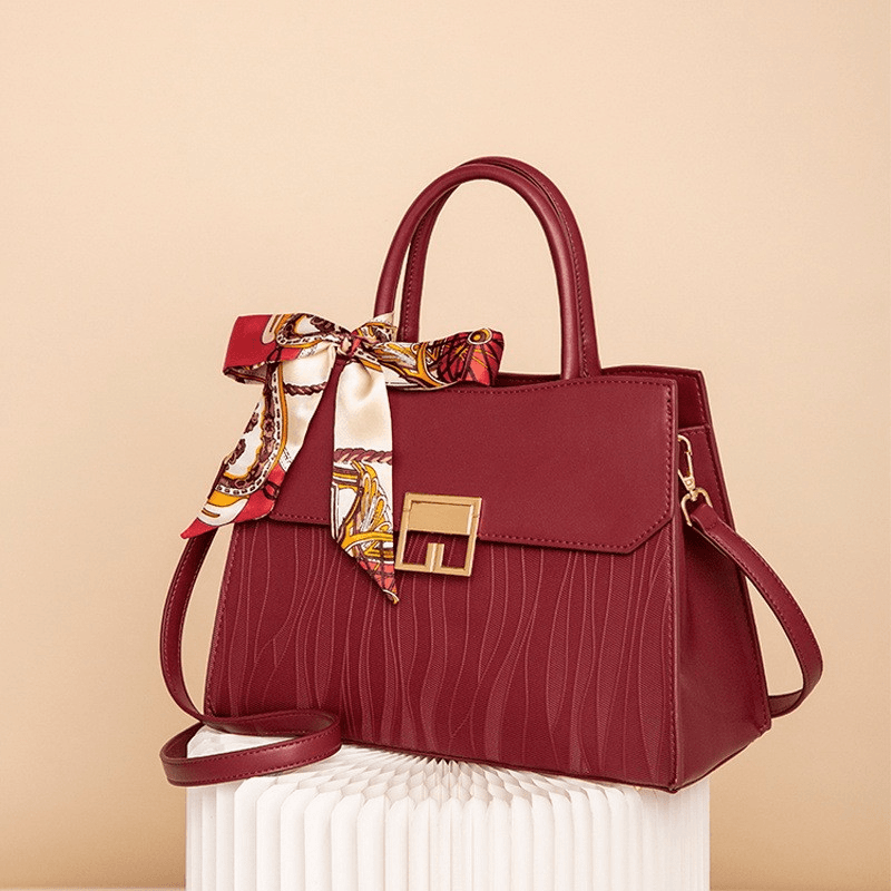 红色上档次轻奢包包女妈妈结婚大气女包高级感真皮女士手提包婚包