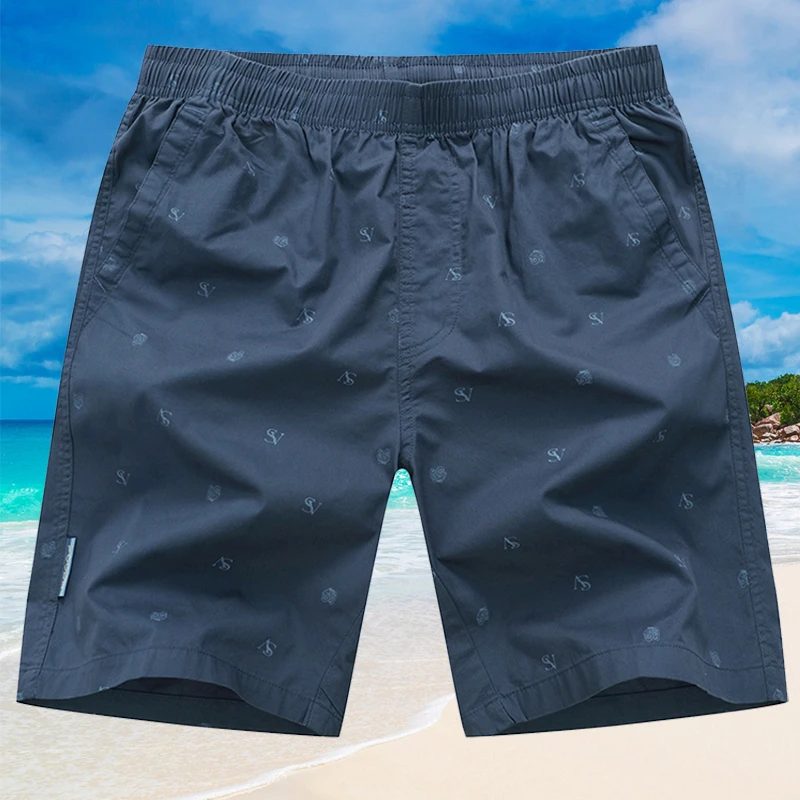 稻草人夏季沙滩裤男短裤运动5分裤宽松居家大裤衩纯棉外穿五分裤