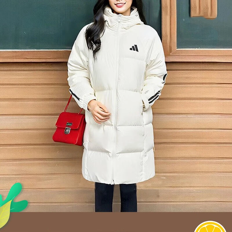 Adidas阿迪达斯羽绒服女2024冬季新款长款保暖运动羽绒外套JG3856