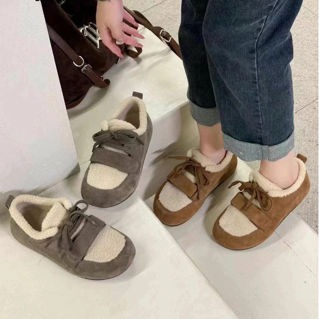 拼色羊羔毛鞋面丑萌鞋MG686442