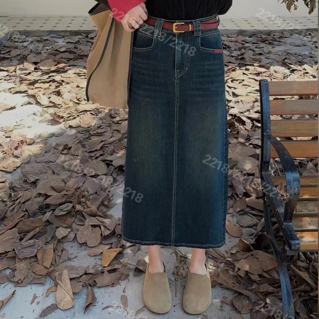 潮2218款牛仔半身裙