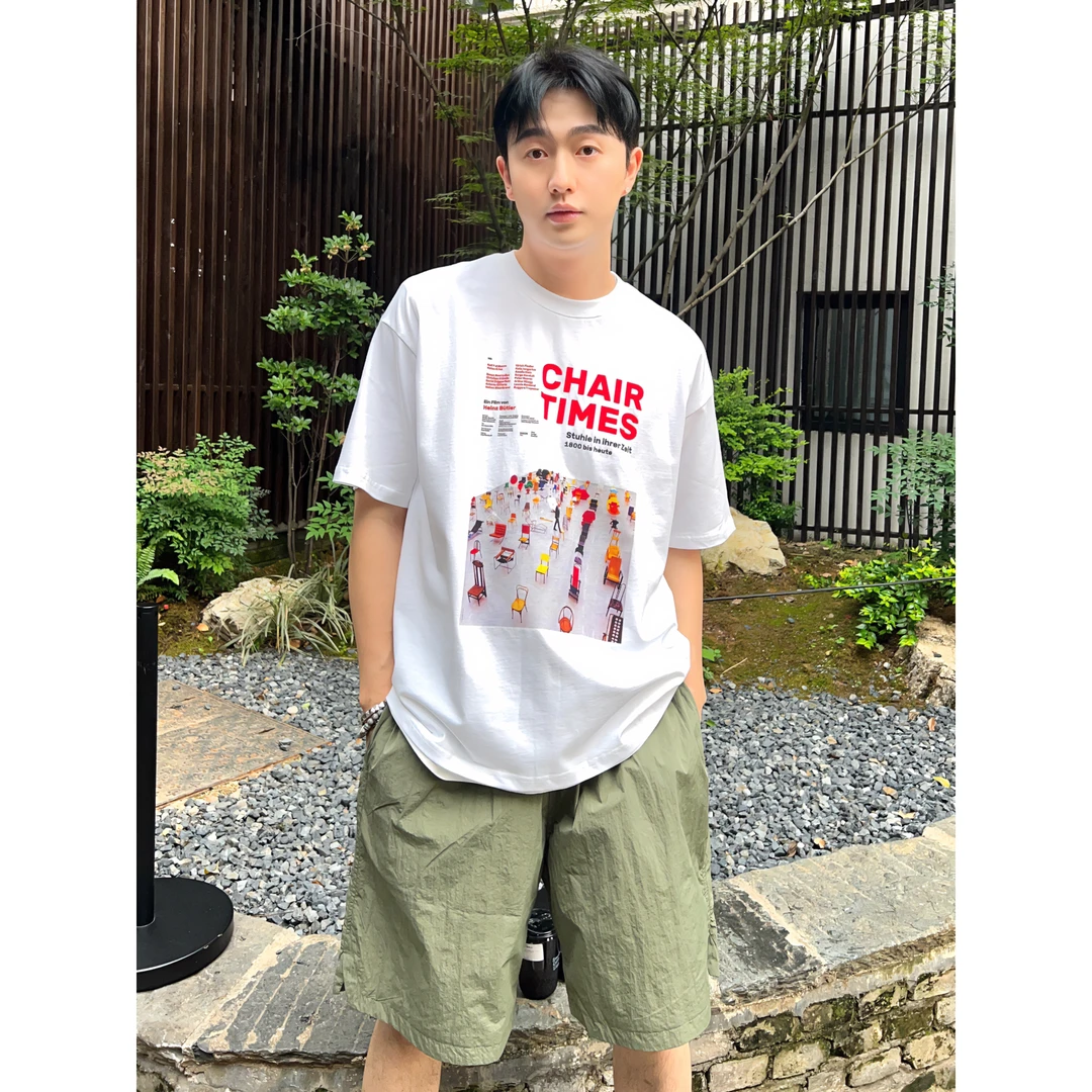 CHANGE&INSECT 100/百变虫美式趣味印花重磅棉圆领宽松时尚T恤