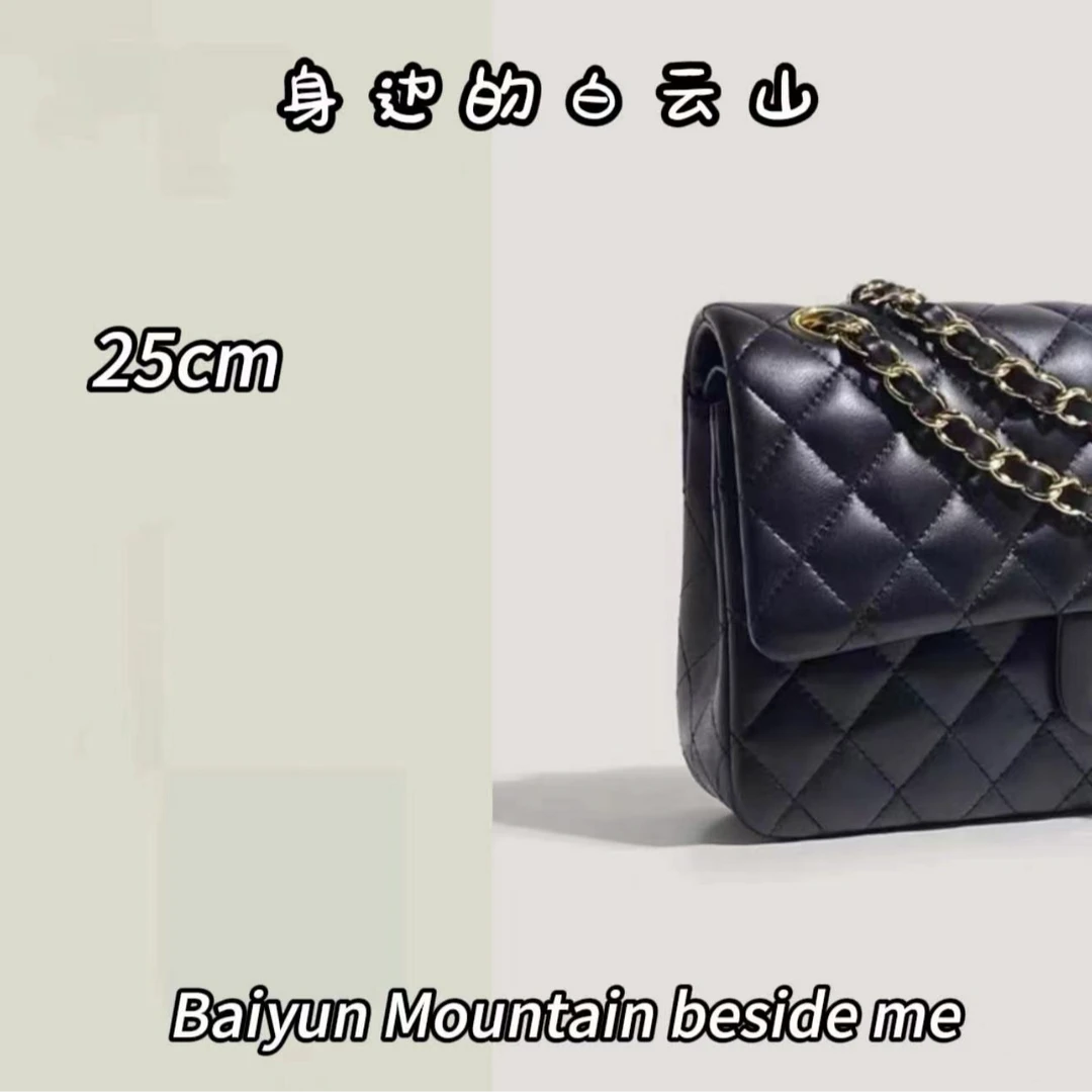 【cf】-黑色-羊皮-小香风百搭包