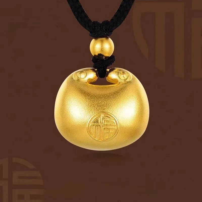【潮金汇严选】古法足金999.9胖福传承素款编绳吊坠