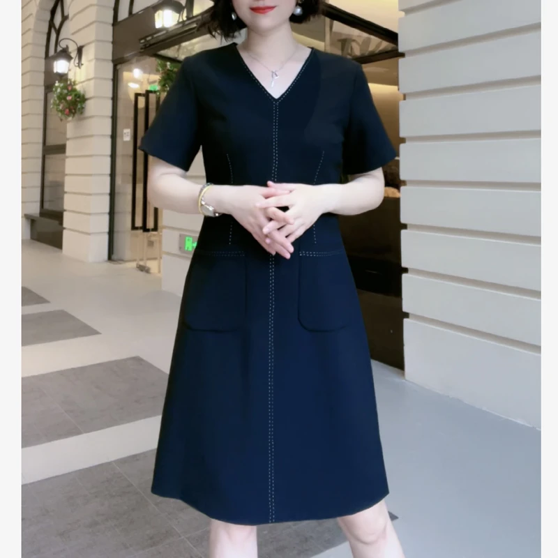 【李文轻奢】2024新款春夏修身显瘦气质时尚百搭女装连衣裙31211