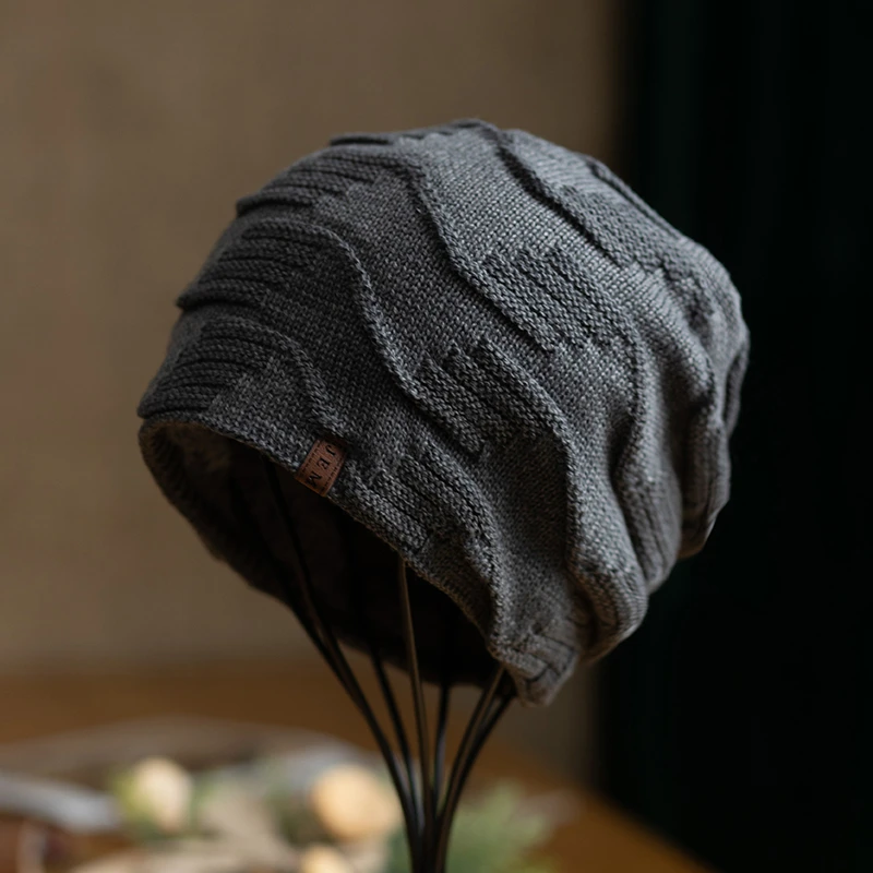 帽子男士冬季潮新款保暖冬天加绒包头帽户外护耳堆堆帽时尚针织帽