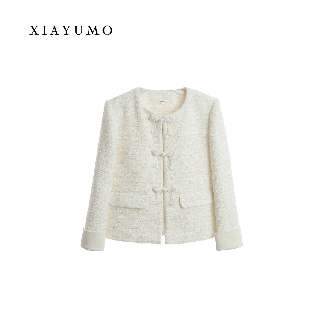 白色新中式小香风外套DJ85儿童新款上新暂用白色泡泡袖轻纱礼服