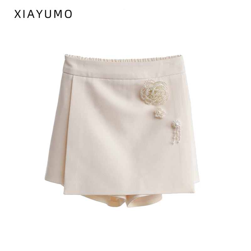 夏羽墨原创设计师童装杏色时尚洋气气质裙子女童百搭休闲儿童裙裤