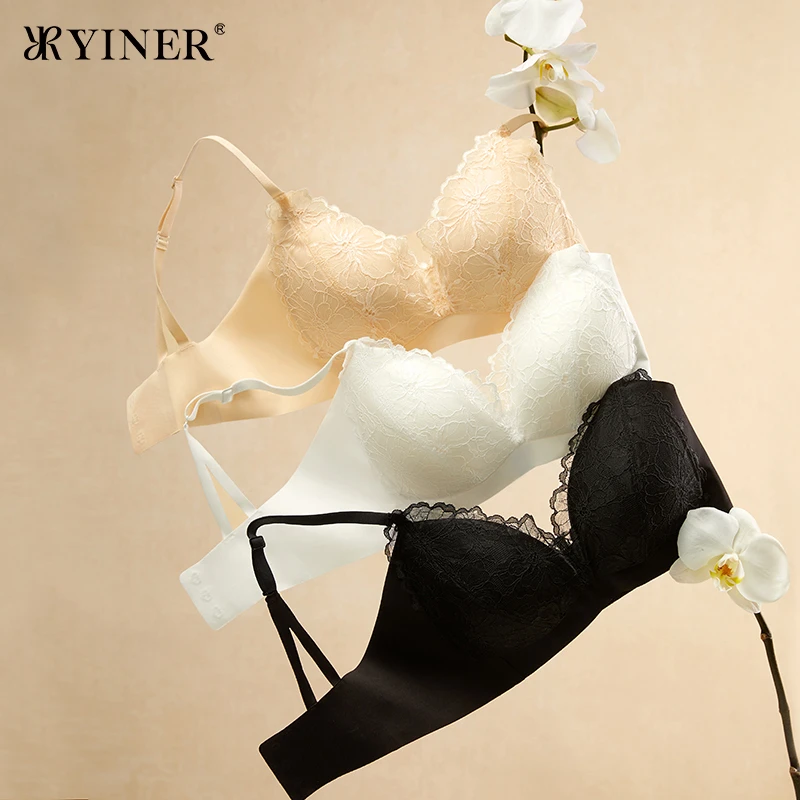 【花瓣蕾丝三角杯内衣】性感无钢圈上托无痕文胸女8J53202020