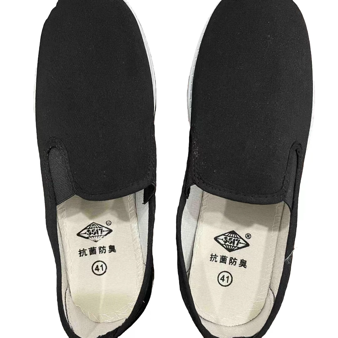 布鞋一脚蹬黑色布鞋防水布鞋